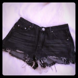Black cut off shorts